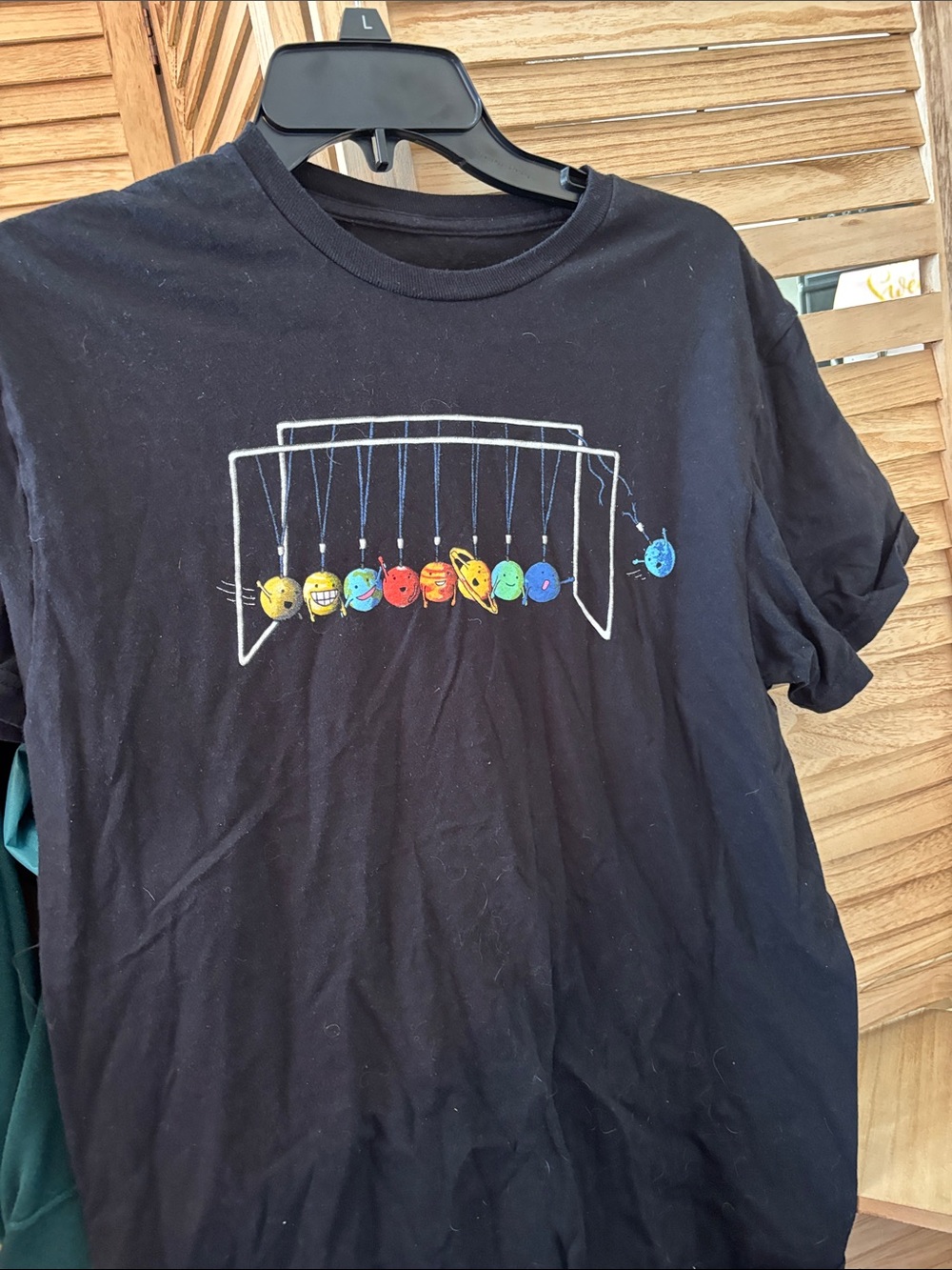 Threadless Black Men’s Tee with Colorful Planet Characters Medium